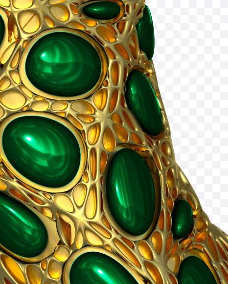 Letter G from Gold and malachite Alphabet on Yellow Images Creative Fonts - S48595