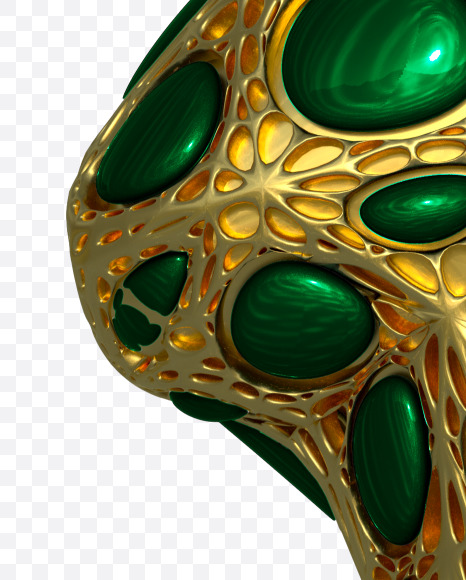 1 from Gold and malachite Alphabet on Yellow Images Creative Fonts - S48615