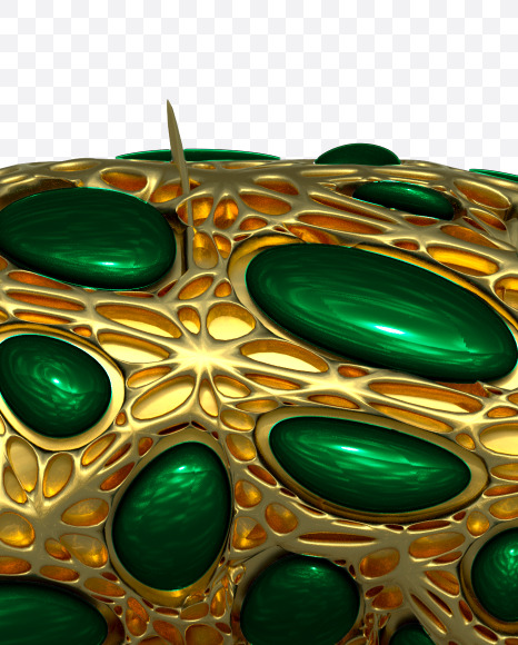 Letter O from Gold and malachite Alphabet on Yellow Images Creative Fonts - S48603