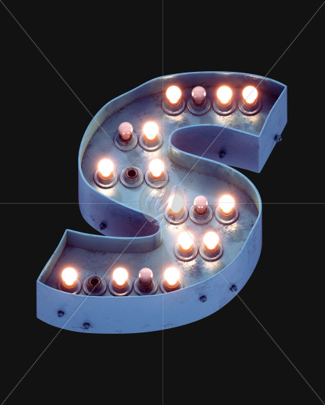 Letter S from Lamp light Alphabet on Yellow Images Creative Fonts - S49002