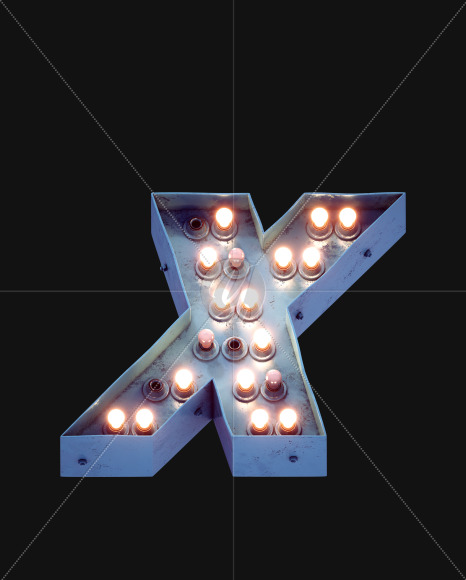 Letter X from Lamp light Alphabet on Yellow Images Creative Fonts - S49008