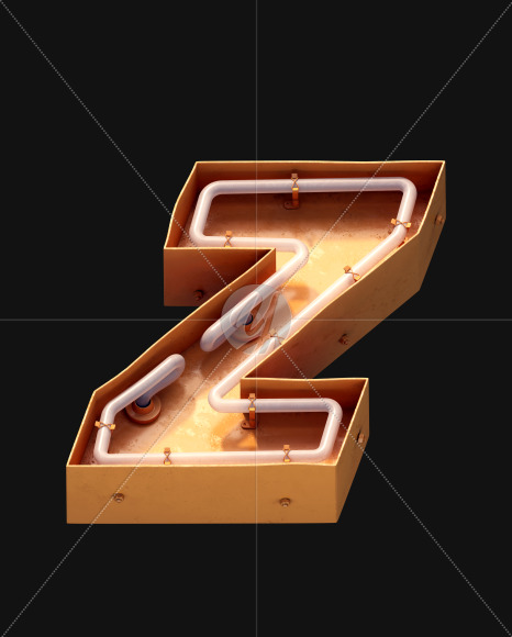 Letter Z from Neon daylight alphabet on Yellow Images Creative Fonts - S49045