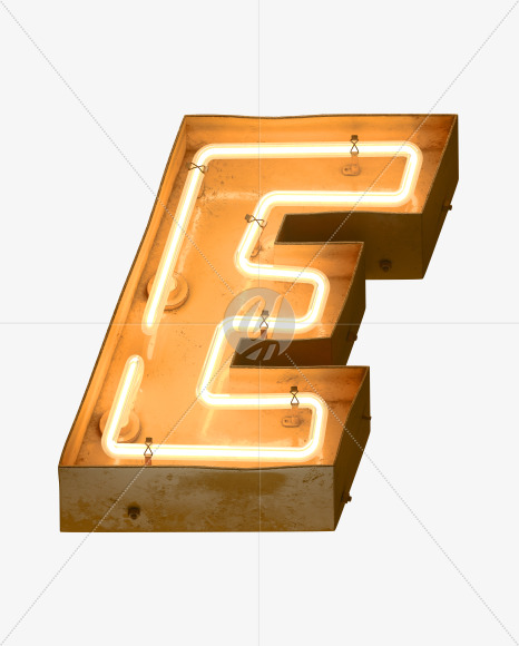 Letter E from Neon light alphabet on Yellow Images Creative Fonts - S49072