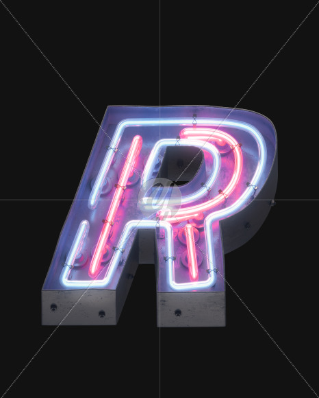 Letter R from Night light alphabet on Yellow Images Creative Fonts - S49127