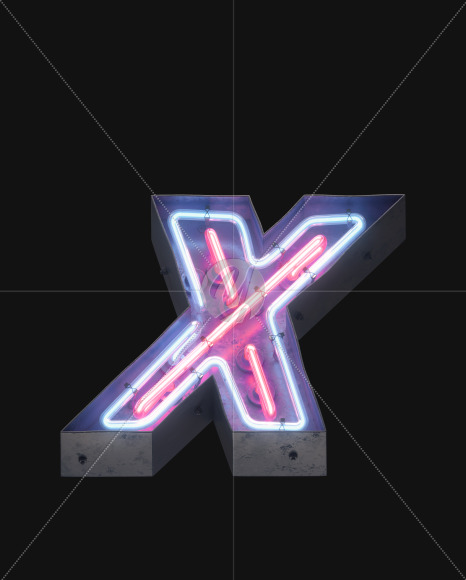 Letter X from Night light alphabet on Yellow Images Creative Fonts - S49134