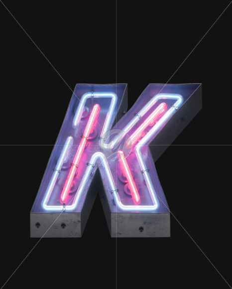 Letter K from Night light alphabet on Yellow Images Creative Fonts - S49120