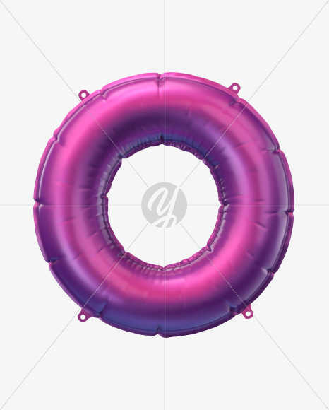 Letter o from Violet Foil Balloons Font on Yellow Images Creative Fonts - S49176