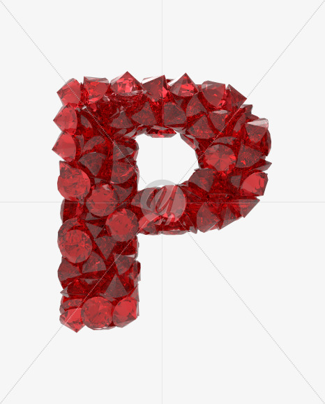 Letter P from Ruby font on Yellow Images Creative Fonts - S49601