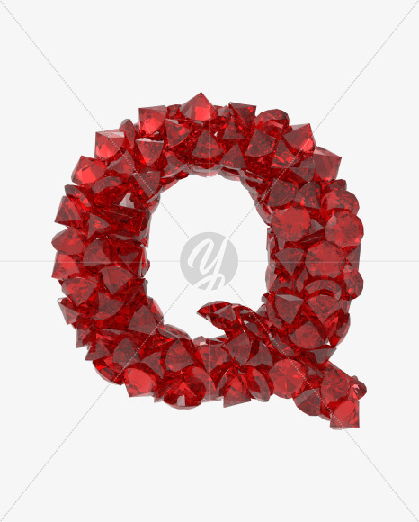 Letter Q from Ruby font on Yellow Images Creative Fonts - S49667