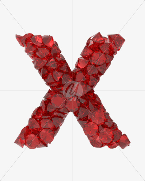 Letter X from Ruby font on Yellow Images Creative Fonts - S49719