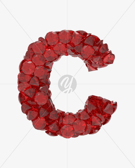 Letter C from Ruby font on Yellow Images Creative Fonts - S49352