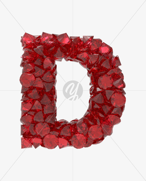 Letter D from Ruby font on Yellow Images Creative Fonts - S49499