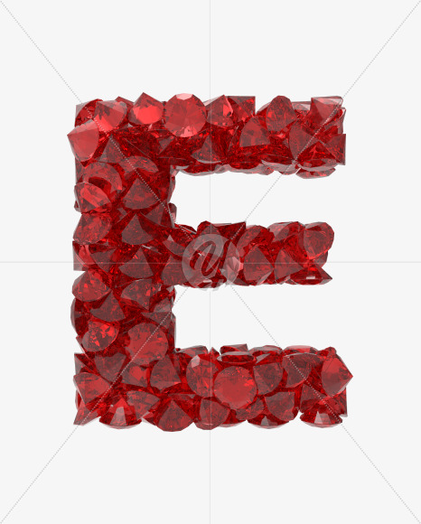 Letter E from Ruby font on Yellow Images Creative Fonts - S49500