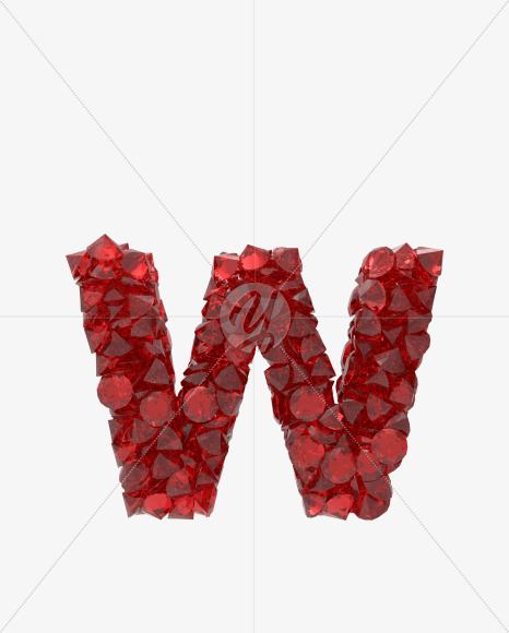 Letter W from Ruby font on Yellow Images Creative Fonts - S49718