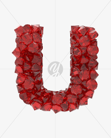 Letter U from Ruby font on Yellow Images Creative Fonts - S49716