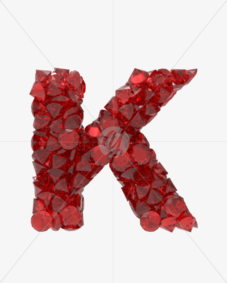 Letter K from Ruby font on Yellow Images Creative Fonts - S49506