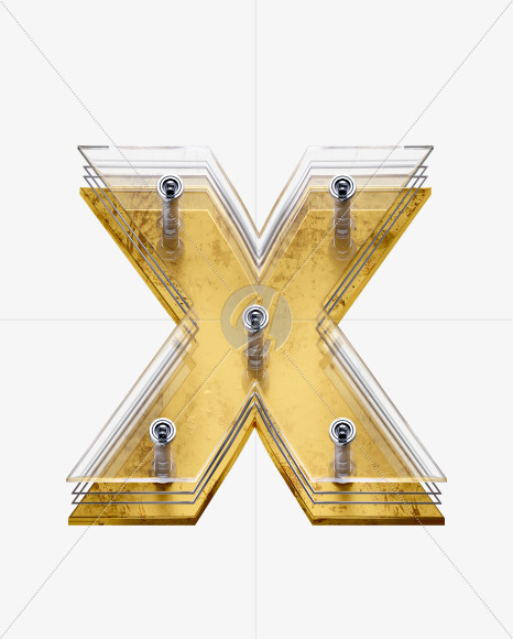 x5-font-letter-x from X5 Golden Rusty Front View Font on Yellow Images Creative Fonts - S49293