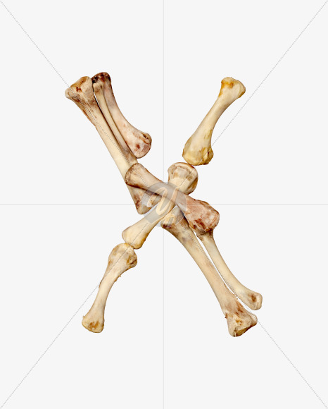 Letter x from Hungry bone alphabet on Yellow Images Creative Fonts - S49332