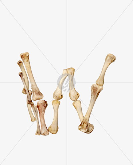 Letter w from Hungry bone alphabet on Yellow Images Creative Fonts - S49331