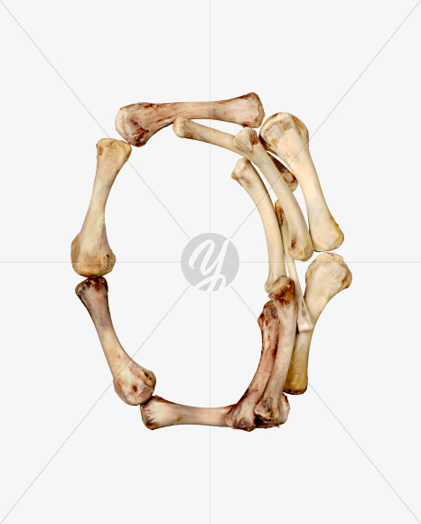 Letter o from Hungry bone alphabet on Yellow Images Creative Fonts - S49323