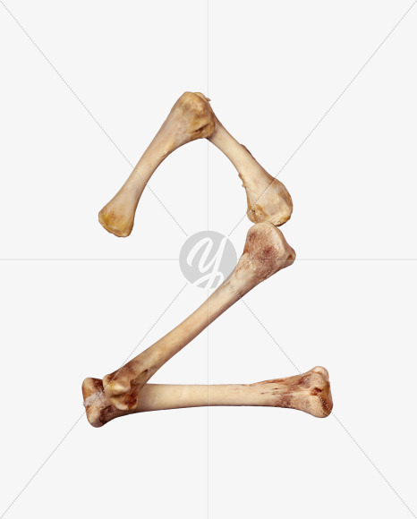 2 from Chicken bone alphabet on Yellow Images Creative Fonts - S49381