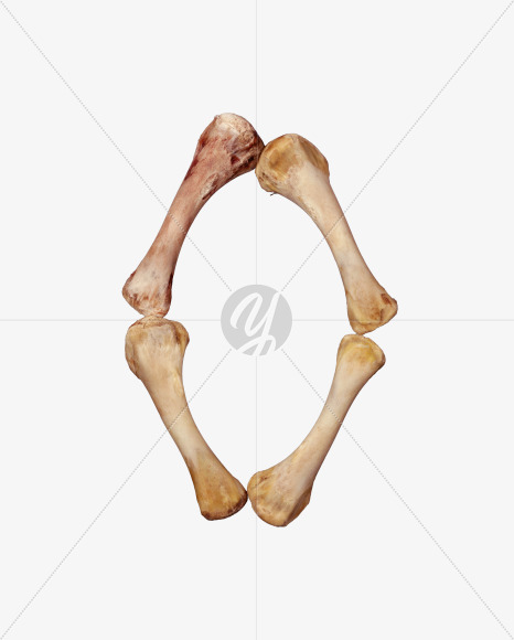 0 from Chicken bone alphabet on Yellow Images Creative Fonts - S49389