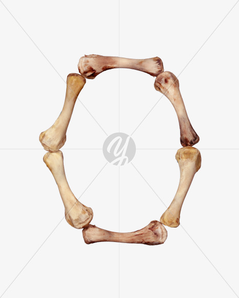 Letter o from Chicken bone alphabet on Yellow Images Creative Fonts - S49368