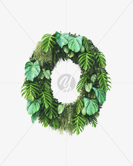 O uppercase from Vertical Garden Font on Yellow Images Creative Fonts - S49487