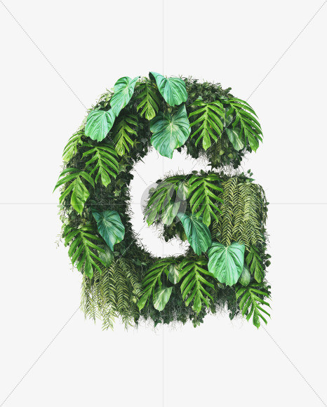 G uppercase from Vertical Garden Font on Yellow Images Creative Fonts - S49479