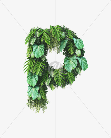 p lowercase from Vertical Garden Font on Yellow Images Creative Fonts - S49452