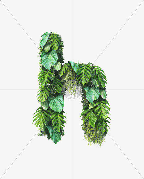 h lowercase from Vertical Garden Font on Yellow Images Creative Fonts - S49444