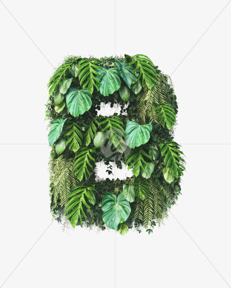 B uppercase from Vertical Garden Font on Yellow Images Creative Fonts - S49474