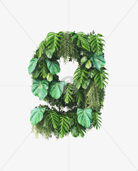 g lowercase from Vertical Garden Font on Yellow Images Creative Fonts - S49443