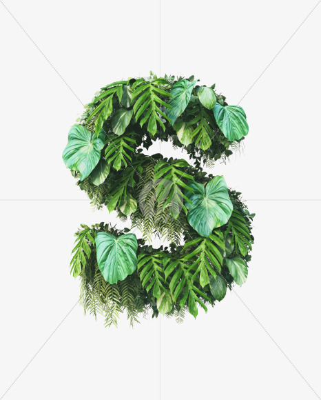 s lowercase from Vertical Garden Font on Yellow Images Creative Fonts - S49455