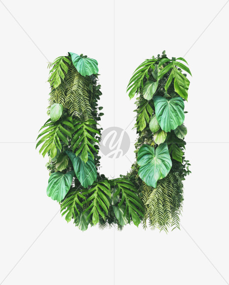 u lowercase from Vertical Garden Font on Yellow Images Creative Fonts - S49457