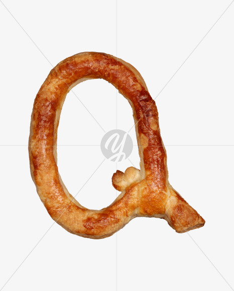 Letter q from Pastries alphabet on Yellow Images Creative Fonts - S49525