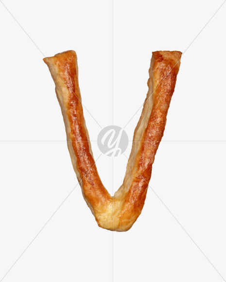 Letter v from Pastries alphabet on Yellow Images Creative Fonts - S49530