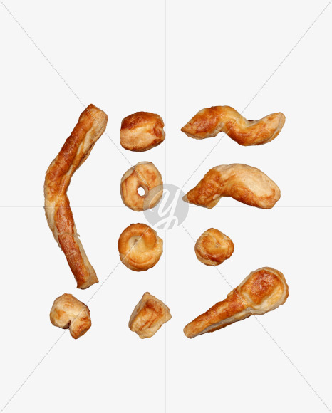 symbols from Pastries alphabet on Yellow Images Creative Fonts - S49552