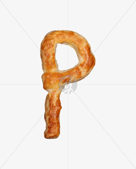 Letter p from Pastries alphabet on Yellow Images Creative Fonts - S49524