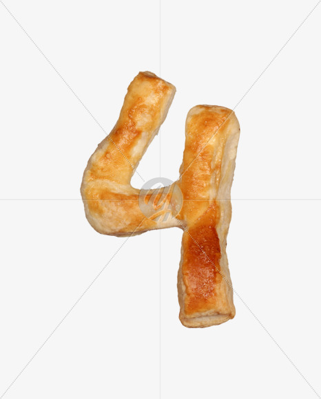 4 from Pastries alphabet on Yellow Images Creative Fonts - S49538