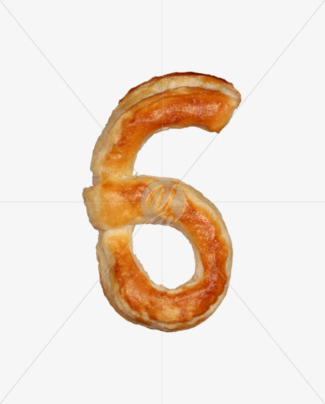 6 from Pastries alphabet on Yellow Images Creative Fonts - S49540