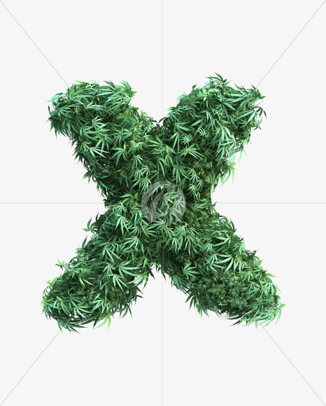 cannabis_letter_X from Cannabis Font on Yellow Images Creative Fonts - S49628