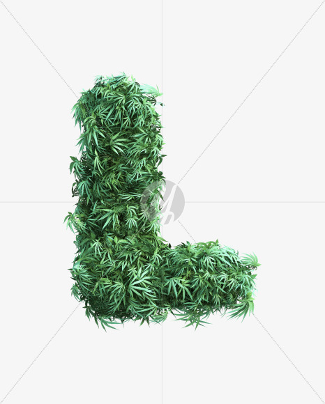 cannabis_letter_L from Cannabis Font on Yellow Images Creative Fonts - S49616