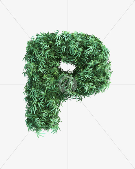 cannabis_letter_P from Cannabis Font on Yellow Images Creative Fonts - S49620