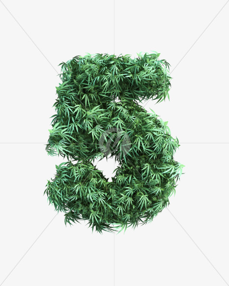 cannabis_number_05 from Cannabis Font on Yellow Images Creative Fonts - S49662