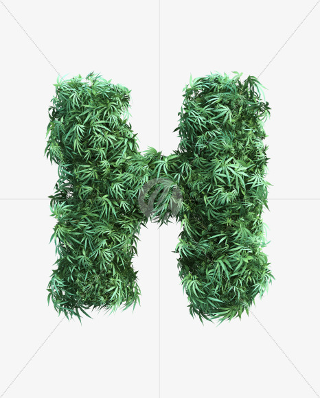 cannabis_letter_H from Cannabis Font on Yellow Images Creative Fonts - S49612