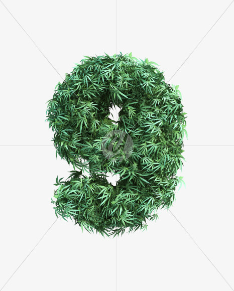 cannabis_number_09 from Cannabis Font on Yellow Images Creative Fonts - S49666