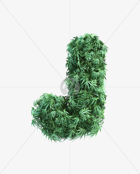 cannabis_letter_J from Cannabis Font on Yellow Images Creative Fonts - S49614