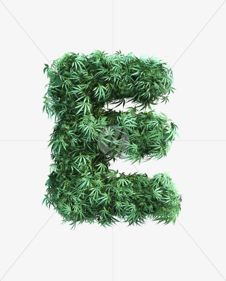 cannabis_letter_E from Cannabis Font on Yellow Images Creative Fonts - S49609