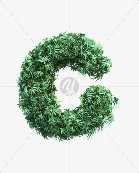 cannabis_letter_C from Cannabis Font on Yellow Images Creative Fonts - S49607